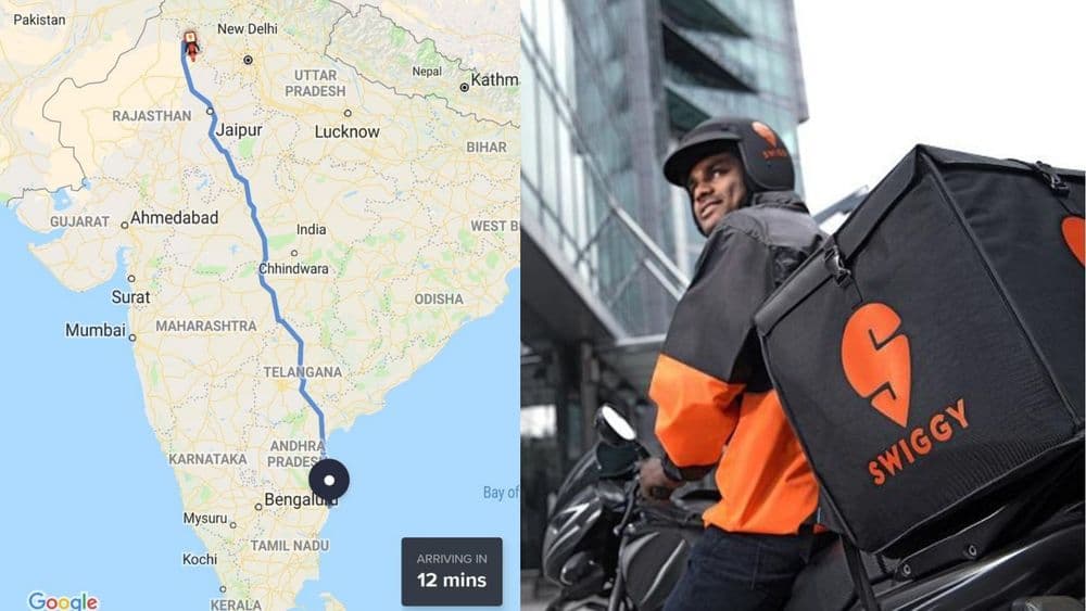 स्विगीने चेन्नईच्या ग्राहकासाठी पाठवली थेट राजस्थानातून डिलिव्हरी!! नक्की काय भानगड झाली?