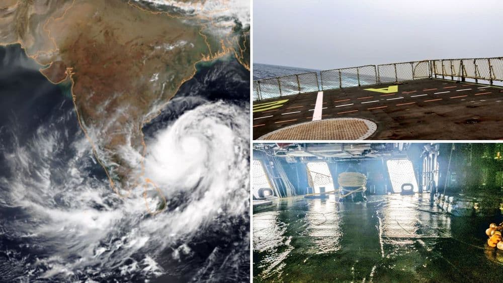 भारतीय नौदलाची फनी वादळाशी झुंज.....हे पाहा फोटो !!