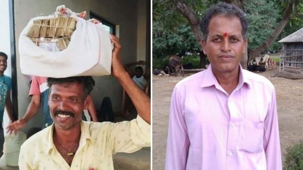 डोक्यावर लाखो रुपये घेतलेल्या शेतकऱ्याचा खोटा फोटो पाहिलात? आता खरा शेतकरी आणि त्याची खरी गोष्ट वाचा !!