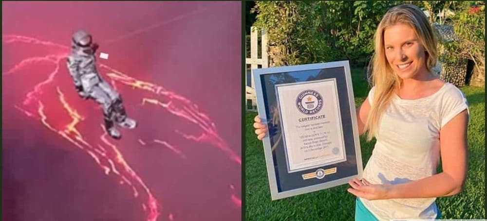 ११८७ अंश सेल्सियस तापमान असलेल्या लाव्हा रसावरून तिने प्रवास कसा केला?