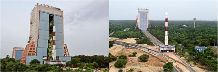 PSLV C-34 वाहनबांधणी विभागातून सेकंड लॉंचपॅडकडे नेले जात असताना