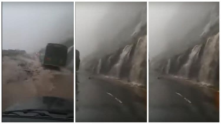 कोल्हापुरात पावसाचे थैमान, घाटातून वाहताहेत धबधबे