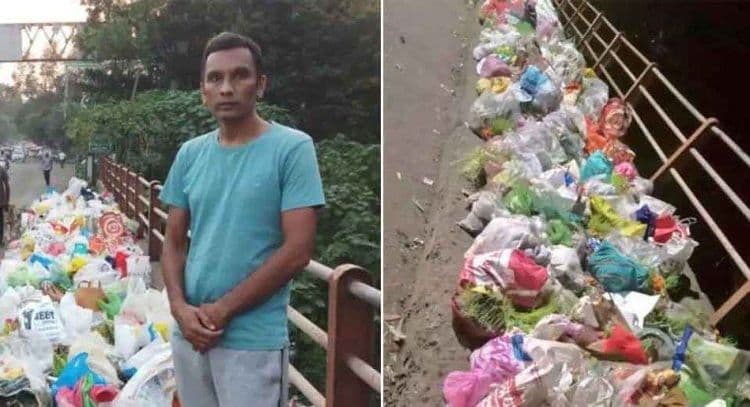 गोदावरीच्या स्वच्छतेसाठी पूर्ण दिवस एकाच जागी उभा राहणारा नदीप्रेमी !!