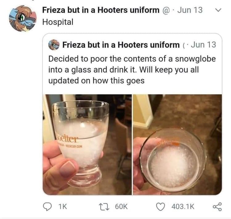 ३. स्नोग्लोब मधील पाणी पिणे –