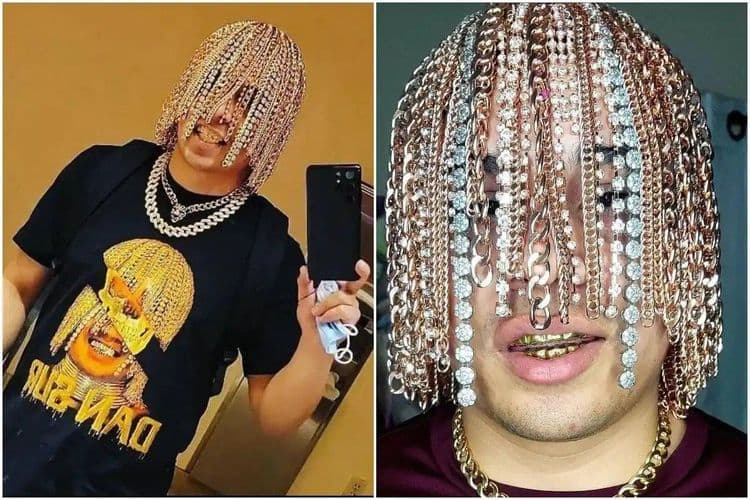 डोक्यावर केसांच्या ऐवजी सोनसाखळ्या?? कोणी आणि का केलाय या उद्योग??