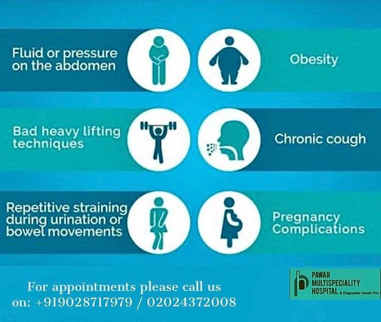 हर्नियाच्या कारणांचा मागोवा घेतला तर खालील बाबी आढळून येतात