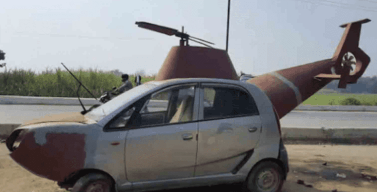 ही नॅनो आहे की हेलिकॉप्टर? हा नक्की काय जुगाड आहे आणि तो का केलाय?