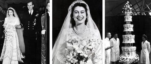 ५. एलिझाबेथ राणी (द्वितीय)च्या लग्नातला केक चार थरांचा आणि नऊ फूट उंचीचा होता.