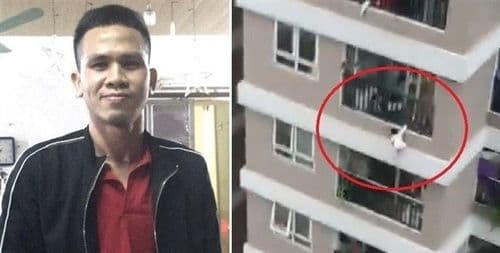 १२ व्या मजल्यावरून पडणाऱ्या मुलीला अचूक झेलणारा खरा सुपरमॅन !!
