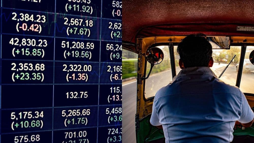 आता रिक्षावाला वाट बघत नाही,शेअरचे भाव बघतोय !!