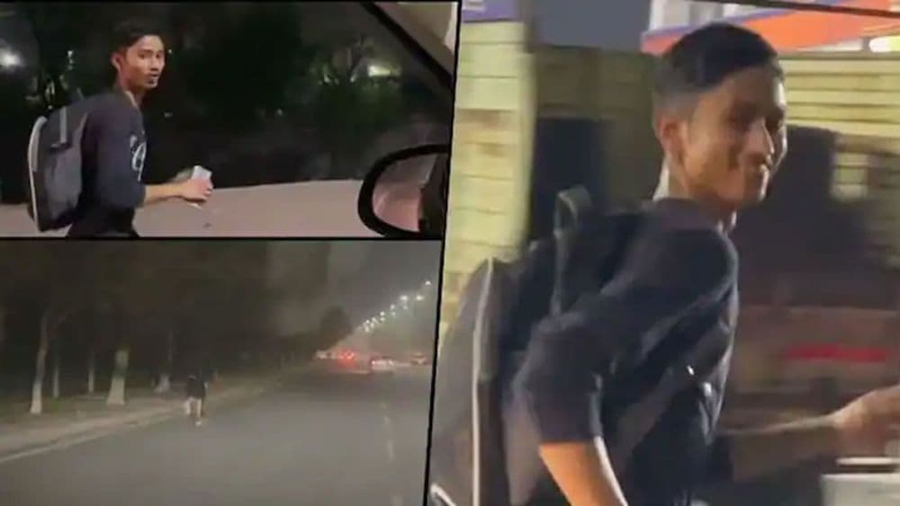 नोएडाच्या रस्त्यावर रात्री १२ वाजता धावणारा मुलगा!!! त्याला सगळीकडून कशासाठी मदत येत आहे?