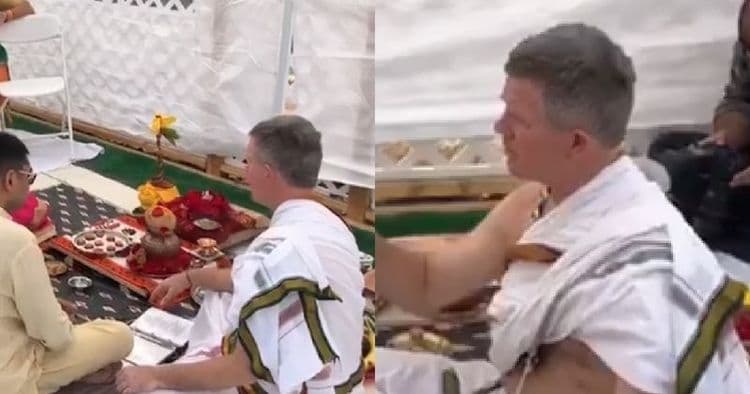 चक्क इंग्रज व्यक्ती भारतीयांना संस्कृत श्लोक समजावतोय ? 