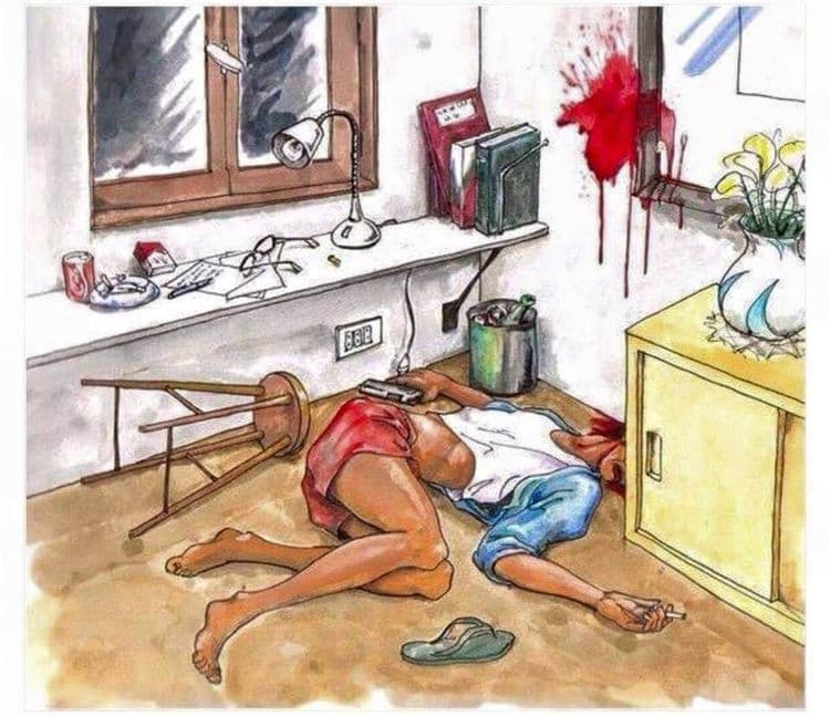 चला शेरलॉक होम्स होऊयात; हे चित्र पाहून ओळखा बरं आत्महत्या आहे की खून?