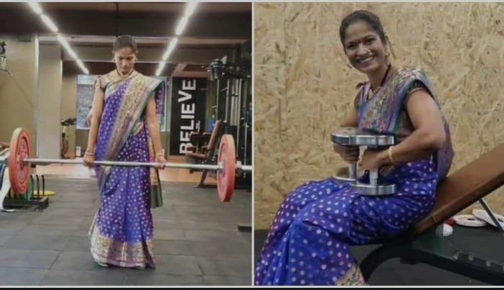 कोण म्हणतं साडीत व्यायाम नाही होत? या पुणेकर बाई साडीत पुशअप आणि वेट ट्रेनिंग करतायत!!