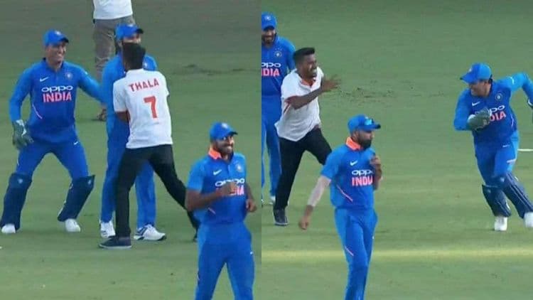 व्हिडीओ ऑफ दि डे : धोनी आणि फॅनची पकडापकडी....पाहा हा व्हिडीओ !!