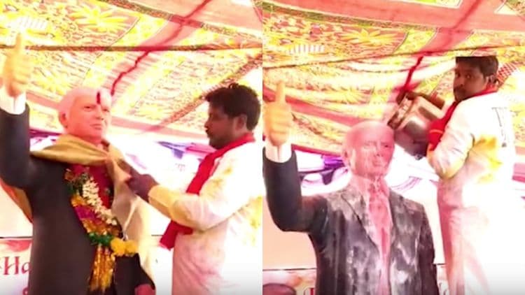 या माणसाने ट्रम्प तात्यांचा पुतळा उभारून त्याची पूजा का केली ?? तो काय म्हणतोय पाहा !!