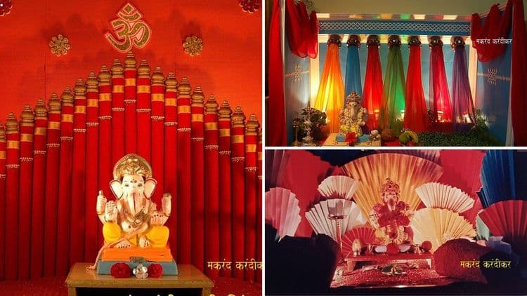 घरातल्याच साध्या गोष्टी वापरून सुरेख सुंदर गणपती आरास करण्याचे ६ प्रकार!!