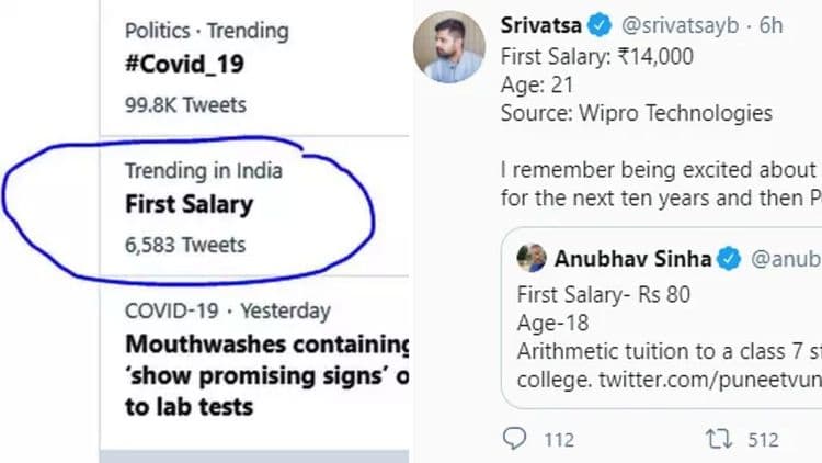सध्या ट्विटरवर धुमाकूळ घालत असलेलं #Firstsalary ट्रेंड काय आहे?
