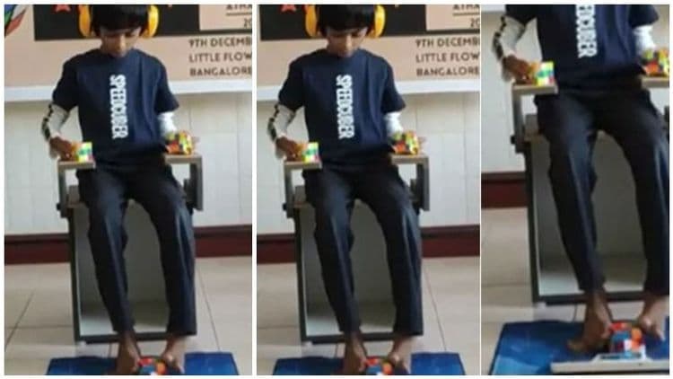 केवळ २ मिनिटांत चक्क ३ रुबिक क्यूब्स सोडवणारा अफलातून हुशार मुलगा!! हे कसं केलं याचा व्हिडीओ पाहायलाच हवा!