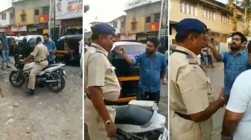 व्हिडीओ ऑफ दि डे : हेल्मेट न घातलेल्या पोलिसांची गाडी अडवावी का? अडवल्यावर काय होतं बघून घ्या राव!
