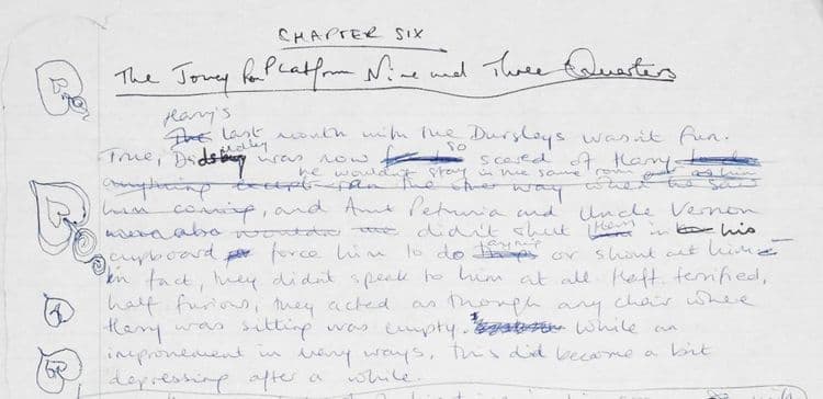 ६. हॅरी पॉटर पुस्तकाचा पहिला ड्राफ्ट