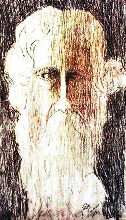 4) रवींद्रनाथ टागोर यांनी काढलेली त्यांची स्वतःची पेटिंग