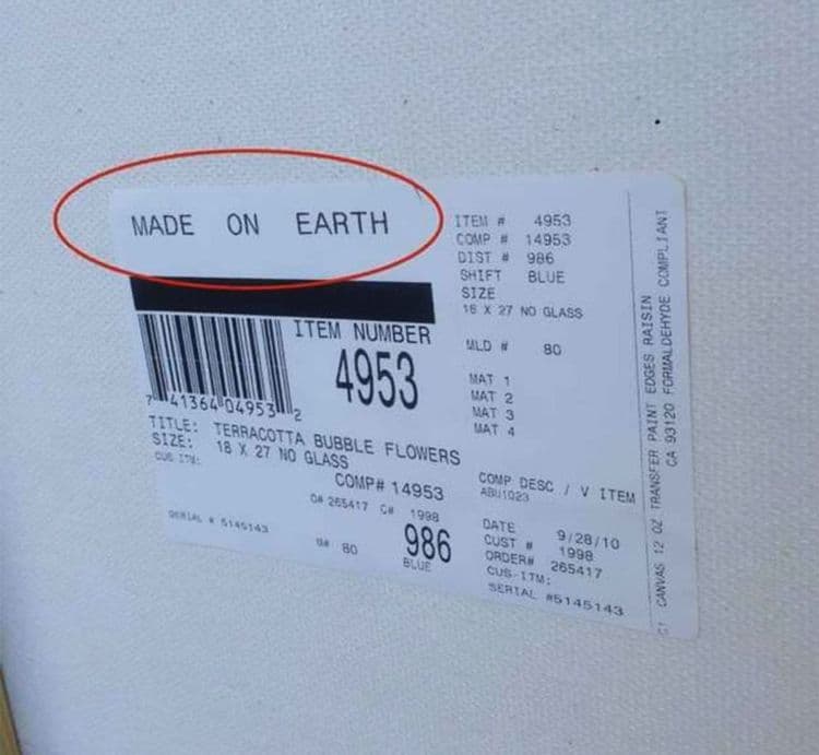 ९. 'मेड इन चायना' ऐकलेलं, हे 'मेड इन अर्थ' काय आहे?