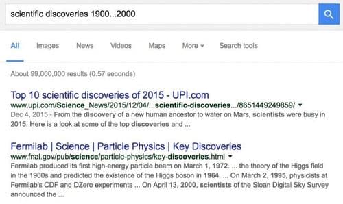 ६. ठराविक काळातली माहिती शोधणे.