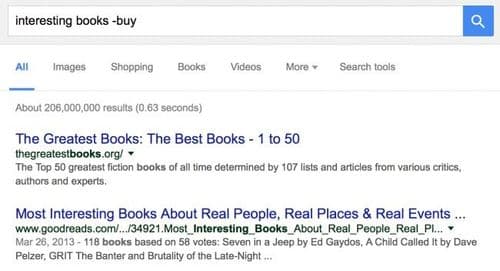 १०. सर्च रिझल्टमधून नको असलेले पर्याय काढून टाकणे.