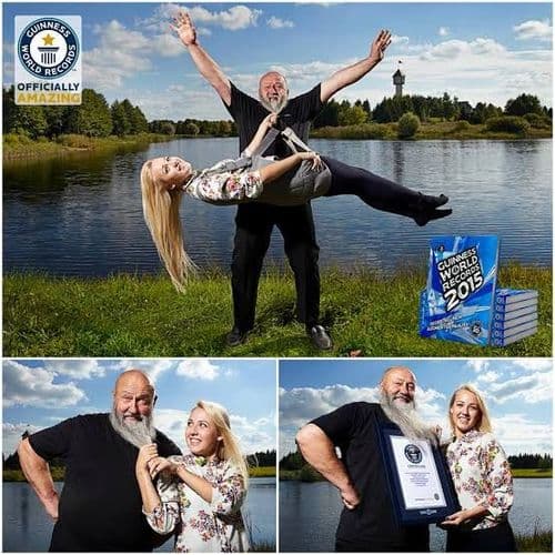 ४. दाढीने सर्वात जास्त वजन उचलण्याचा विक्रम अँटानास कॉन्ट्रिमासने केला आहे.