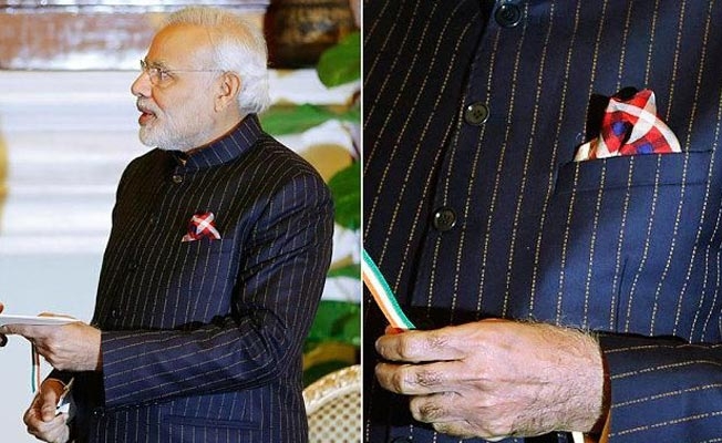 Narendra Modi in Narendra Damodarrao Modi suit